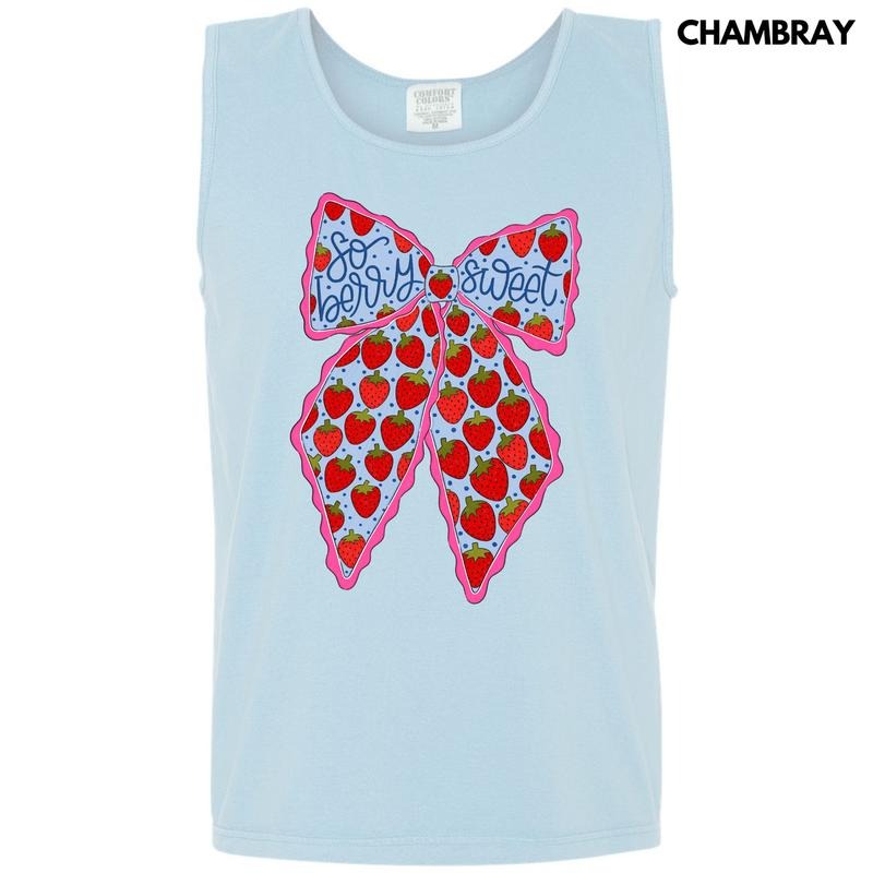 Tank Top - So Berry Sweet Bow Comfort Colors Tank Top 'NLB' T-Shirts, Hoodie, Sweatshirt | DripVista.com