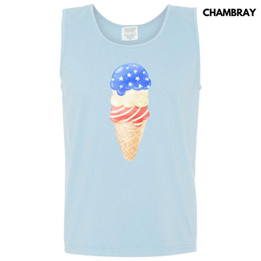 Tank Top - USA Ice Cream Cone Comfort Colors Tank Top 'NLB'
