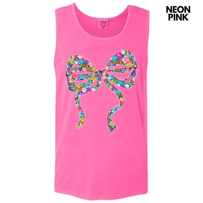 Tank Top -Ribbon Ditzy Floral Comfort Colors Tank Top 'NLB' T-Shirts, Hoodie, Sweatshirt | DripVista.com