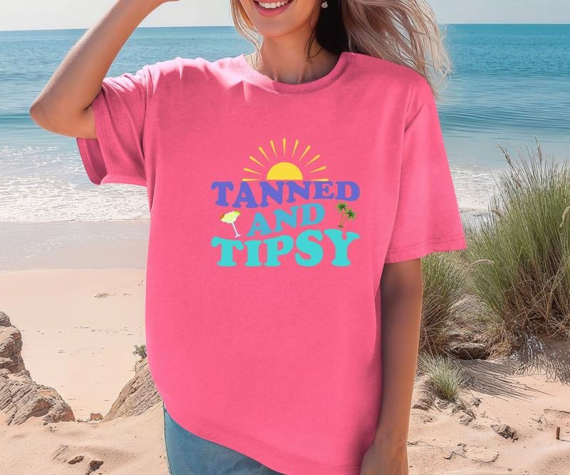 Tanned and Tipsy Comfort colors Tee shirt Hoodie, Sweatshirt | DripVista.com