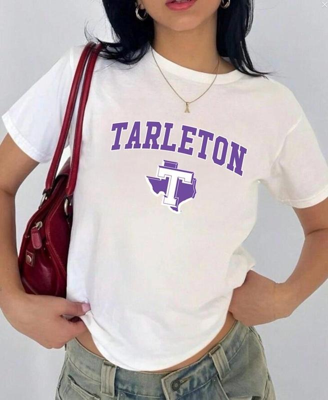 Tarleton JMU Vintage Sport Teams NCAA Collection Unisex Crewneck Black Baby Tee, Graphic Team Collection Baby Tee, Gift For NCAA Fans