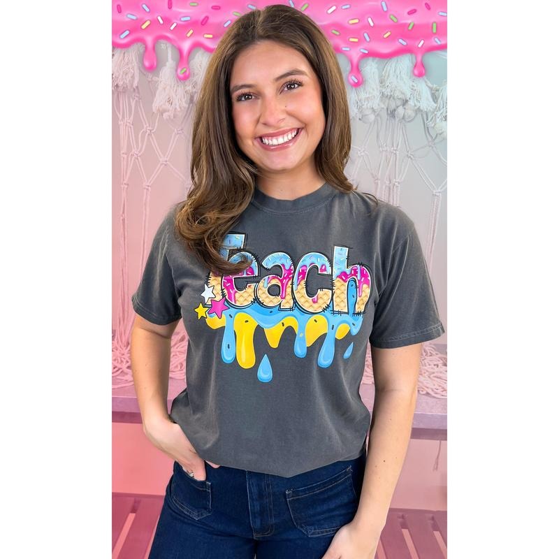 Teach Drip Comfort Color Graphic T-Shirt Hoodie, Sweatshirt | DripVista.com