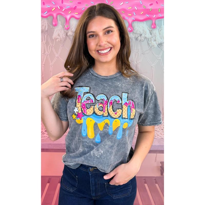 Teach Drip Mineral Washed Graphic Shirt Hoodie, Sweatshirt | DripVista.com
