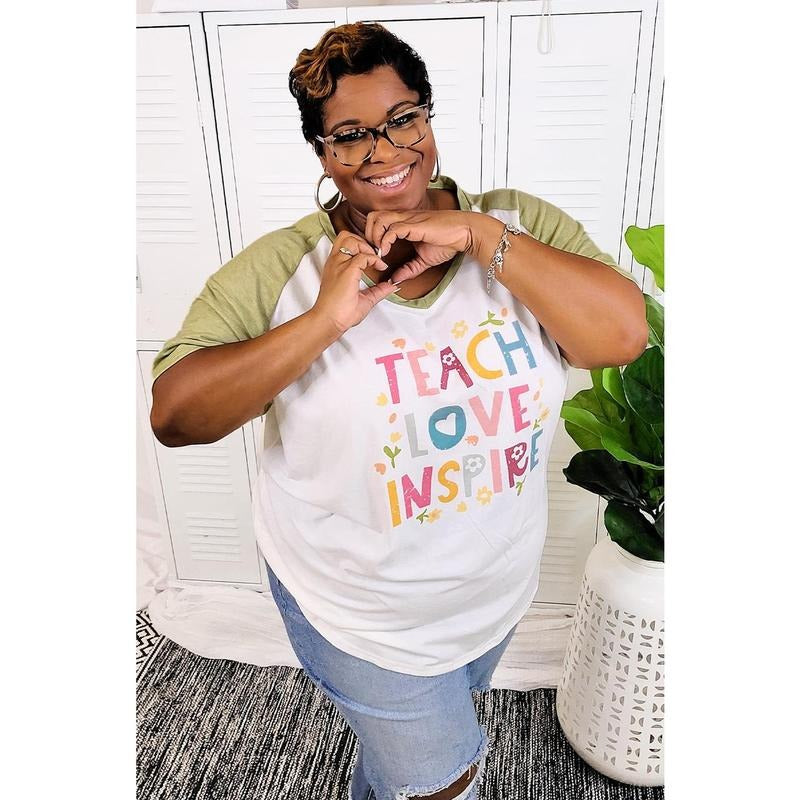 Teach Love Inspire V-Neck T-Shirts, Hoodie, Sweatshirt | DripVista.com