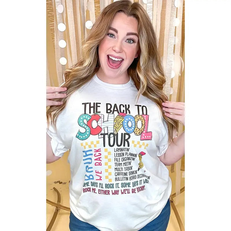 Teacher Back to School Tour Graphic T-Shirt Hoodie, Sweatshirt | DripVista.com