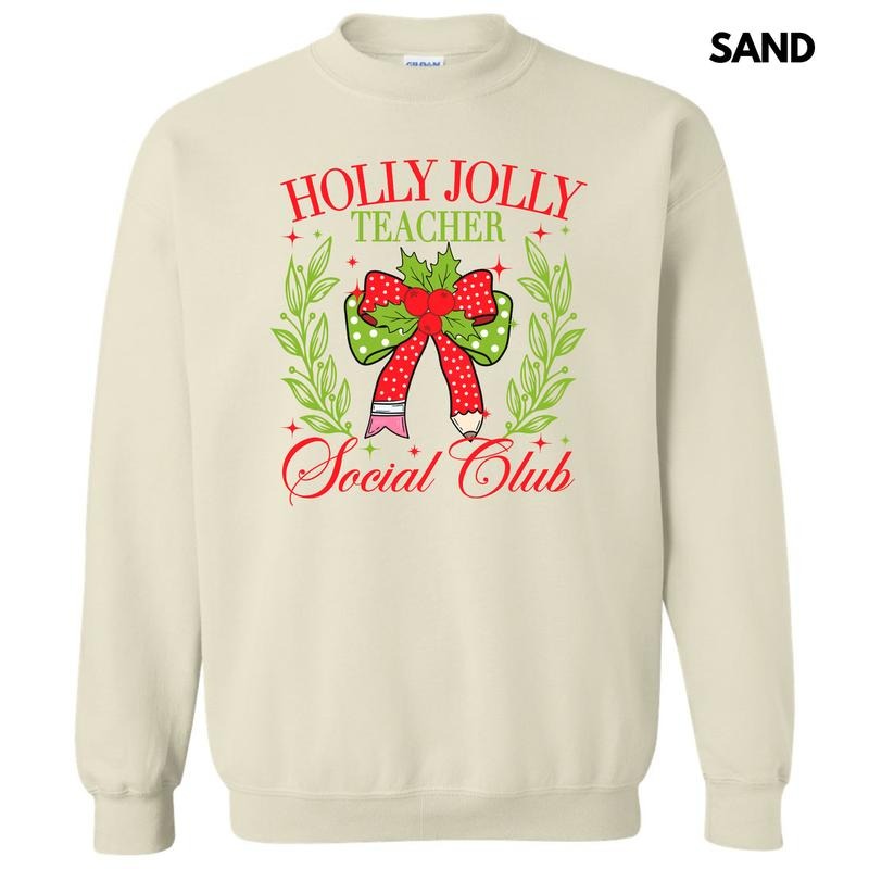 Teacher Holly Jolly Club Sweatshirt 'NLB' T-Shirts, Hoodie | DripVista.com