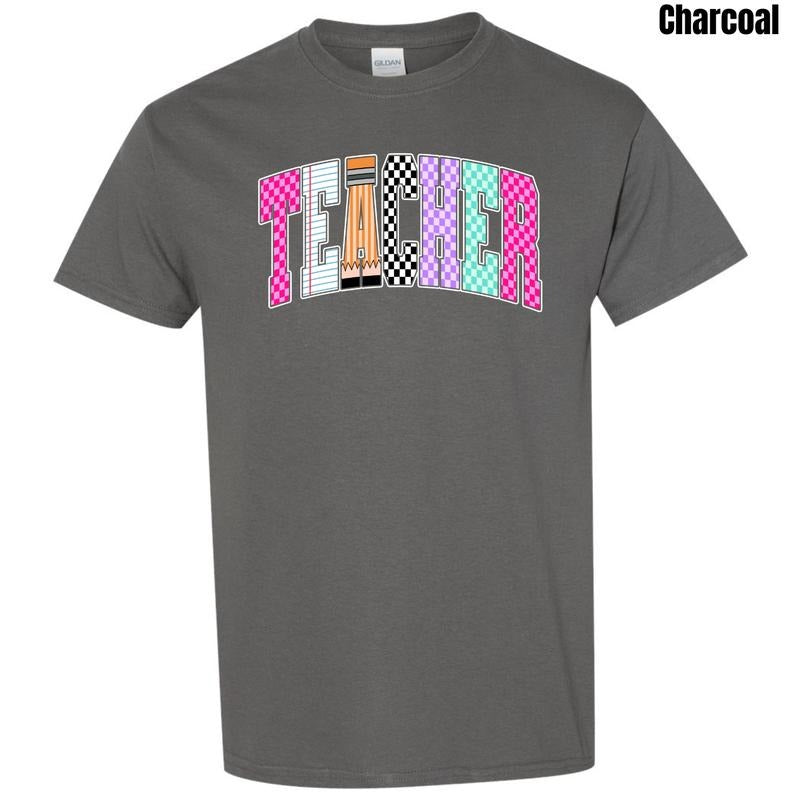 Teacher Multi Checker Gildan T-Shirt 'NLB' Hoodie, Sweatshirt | DripVista.com