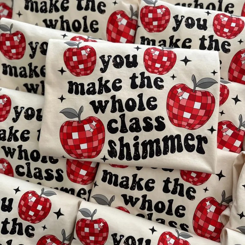 Teacher Shimmer Comfort Colors Tee Hoodie, Sweatshirt | DripVista.com