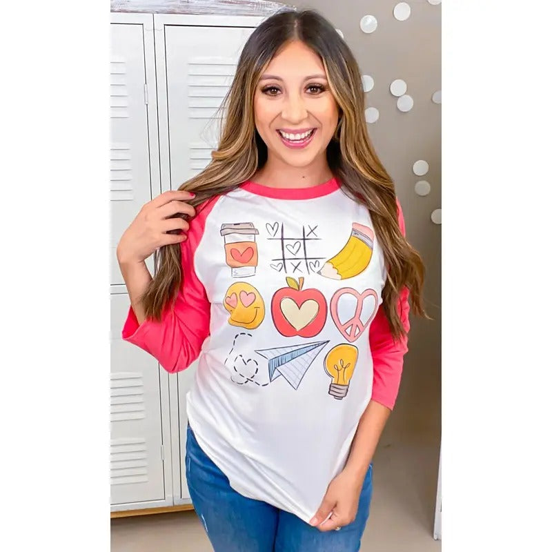 Teacher Tic Tac Toe Graphic Raglan T-Shirts, Hoodie, Sweatshirt | DripVista.com