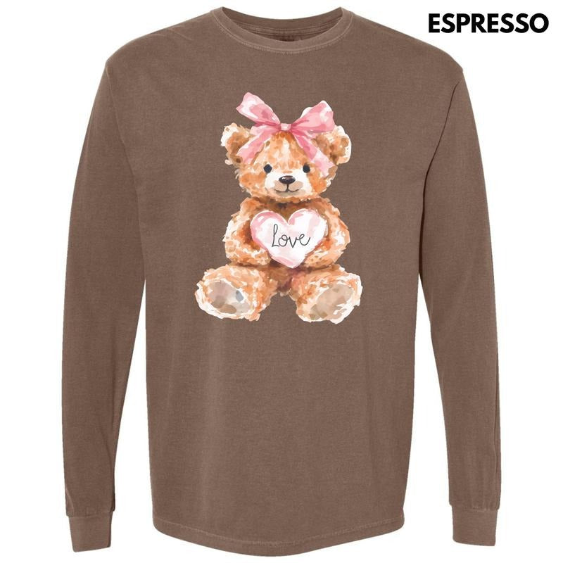 Teddy Bear Love Long Sleeve Comfort Colors T-Shirt 'NLB' Hoodie, Sweatshirt | DripVista.com