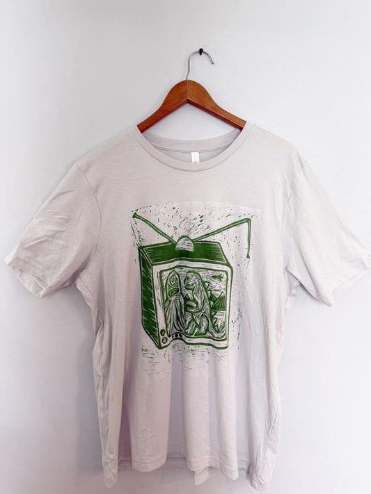 Television Hand printed  T Shirt Menswear Cotton Top