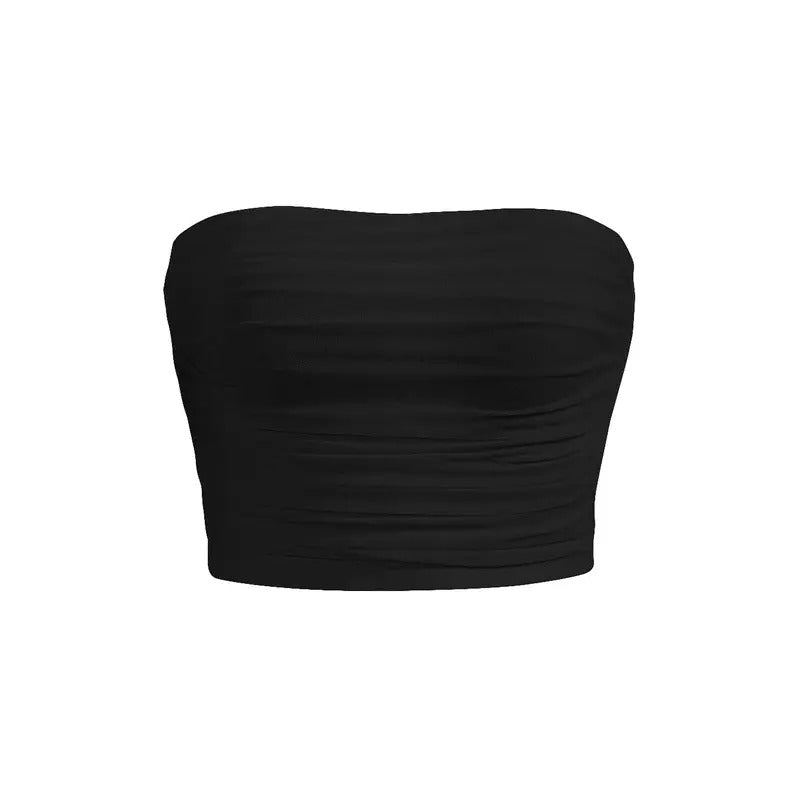 Tendy Y2K Summer Crop Tube Top Sleeveless Strapless Casual Summer Tops T-Shirts, Hoodie, Sweatshirt | DripVista.com