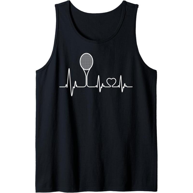 Tennis Lover Funny Tennis Heartbeat Best Tennis Players Tank Top T-Shirts, Hoodie, Sweatshirt | DripVista.com