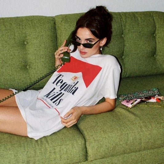 Tequila K*lls Aesthetic Tshirt Retro Summer Shirt Margarita Sweater, Tequila Hoodie, Beach vibes Social Club Cocktail Tequila Margarita BacheloretteTrendy style 02