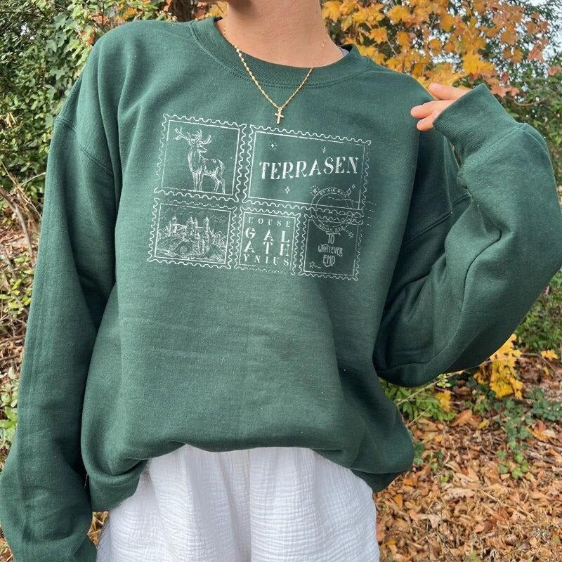 Terrasen Sweatshirt Throne Of Glass Aelin Galathynius Shirt Rowan Whitethorn Men and Women's T-shirts, Crewnecks Hoodie