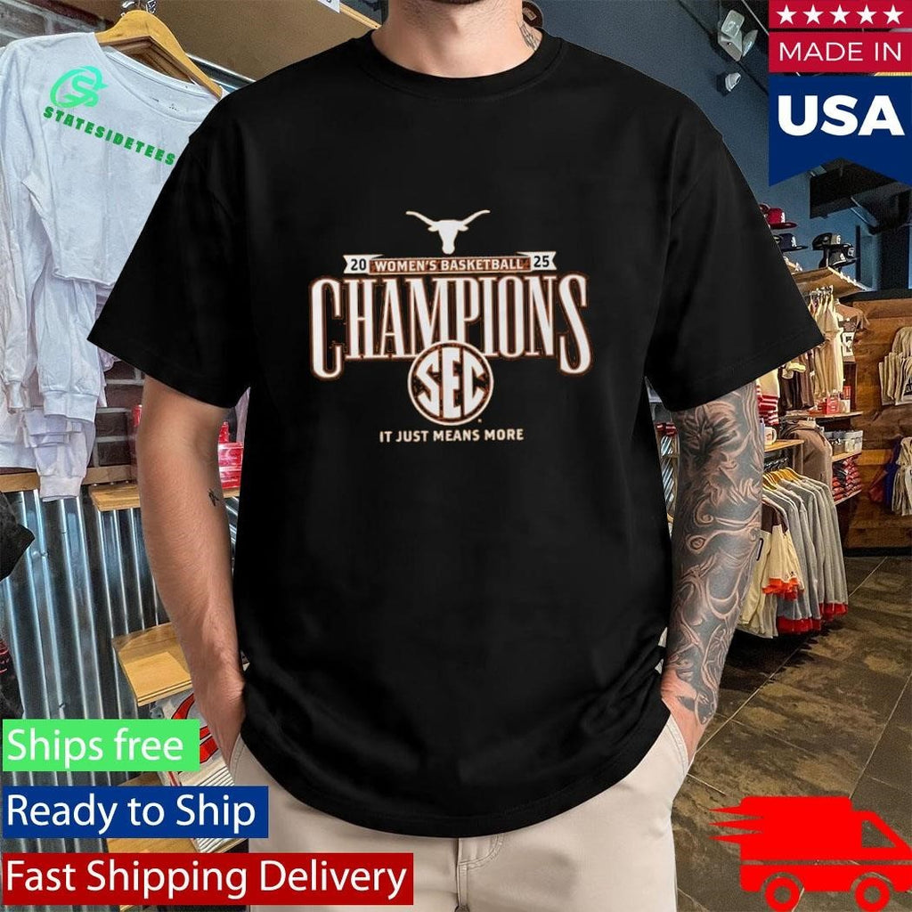 Texas Longhorns 2025 SEC Women’s Basketball Regular Season Champions Locker Room Shirt
