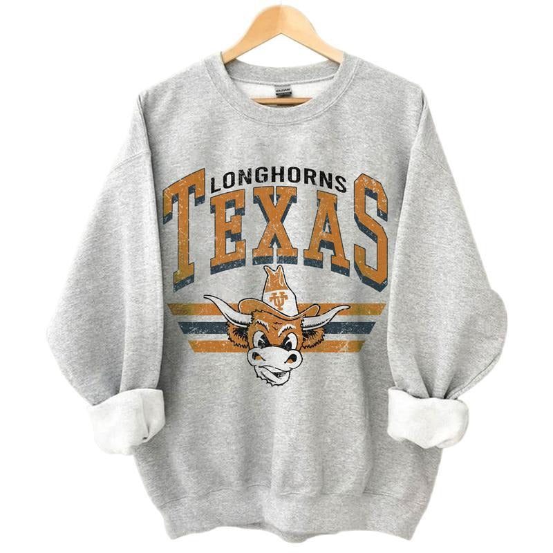 Texas Longhorns Vintage Football NCAA Sweatshirt, The University of Texas Unisex Vintage NCAA Sweatshirt, Classic Football Sweatshirt, Gift For Football Fans