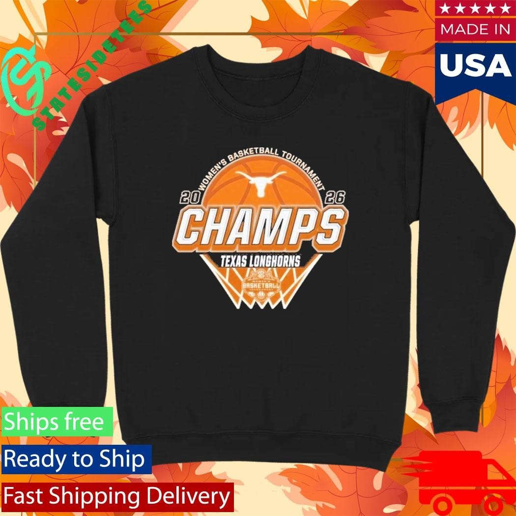 Texas Longhorns Women’s Basketball 2026 SEC Tournament Champions Locker Room Orange T-Shirt