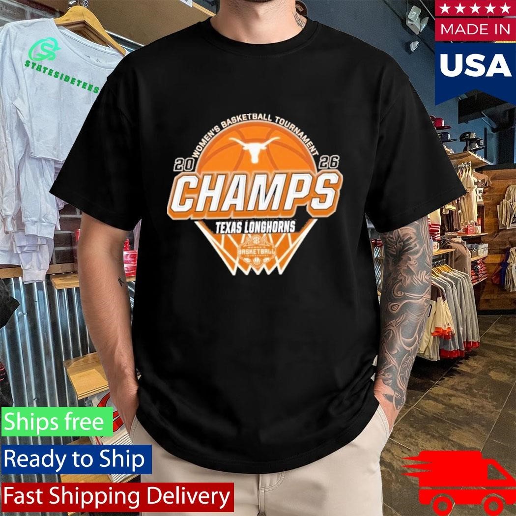 Texas Longhorns Women’s Basketball 2026 SEC Tournament Champions Locker Room Orange T-Shirt