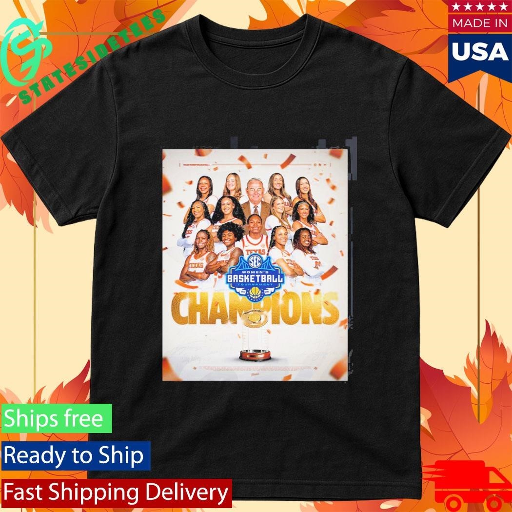Texas Longhorns Women’s Basketball 2026 SEC Tournament Champions Poster T-Shirt