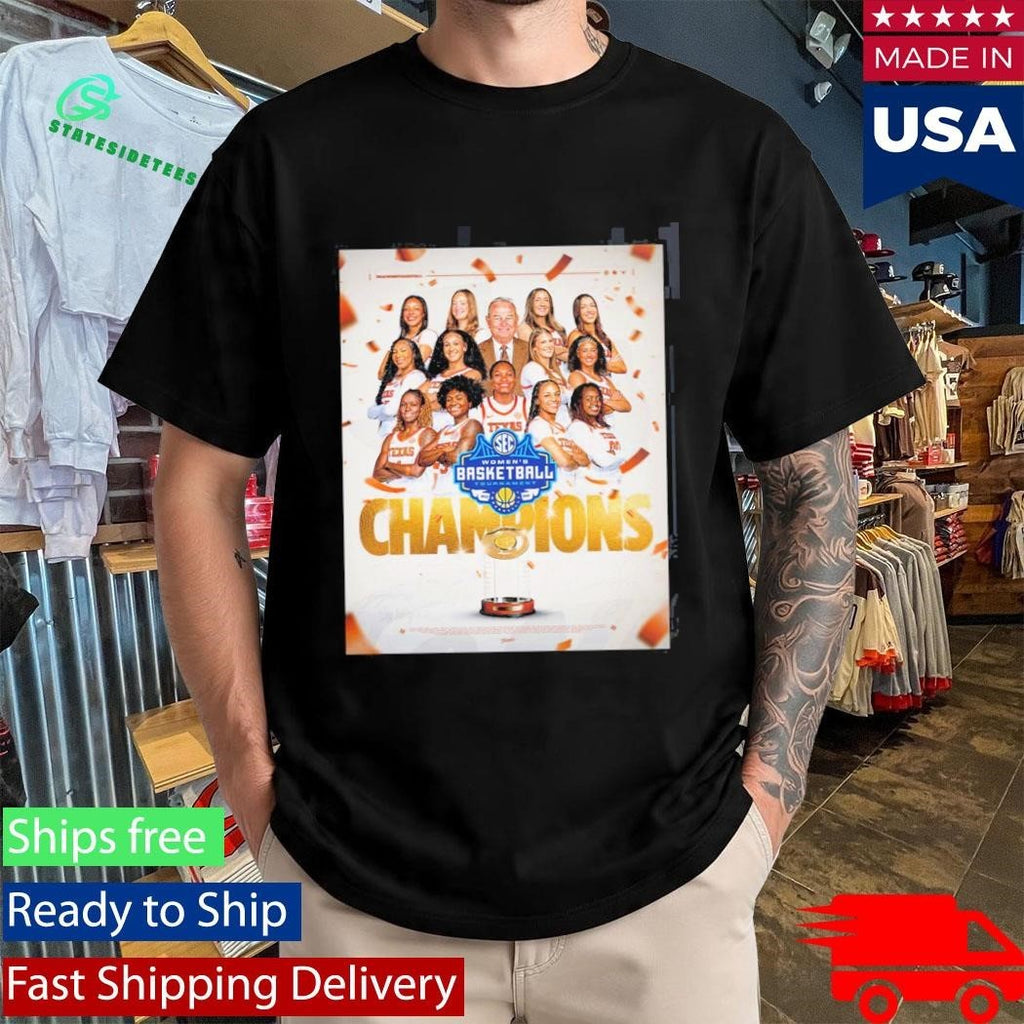 Texas Longhorns Women’s Basketball 2026 SEC Tournament Champions Poster T-Shirt