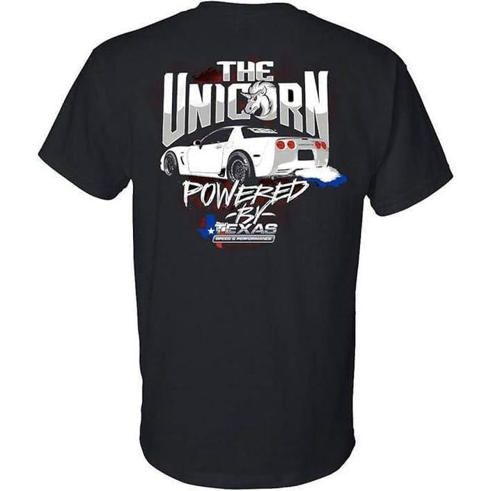 Texas Speed Unicorn Corvette T-shirt, Menswear Car Parts Short Sleeve