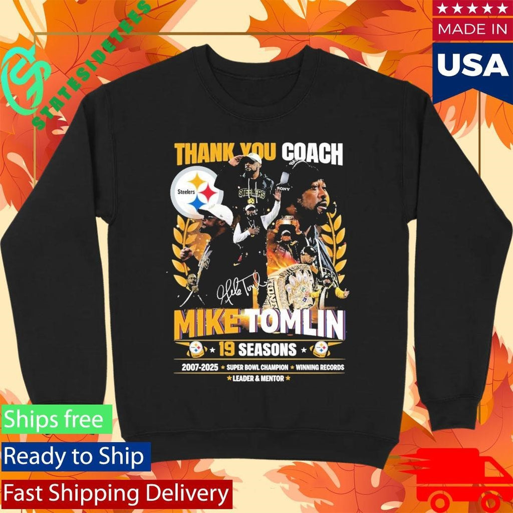 Thank You Coach Mike Tomlin 19 Seasons 2007 2025 Shirt