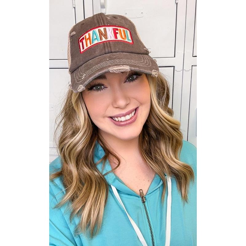 Thankful Vintage Patch Hat - Cozy Fall Vibes #ThankfulHat #VintageHat #FallGratitude T-Shirts, Hoodie, Sweatshirt