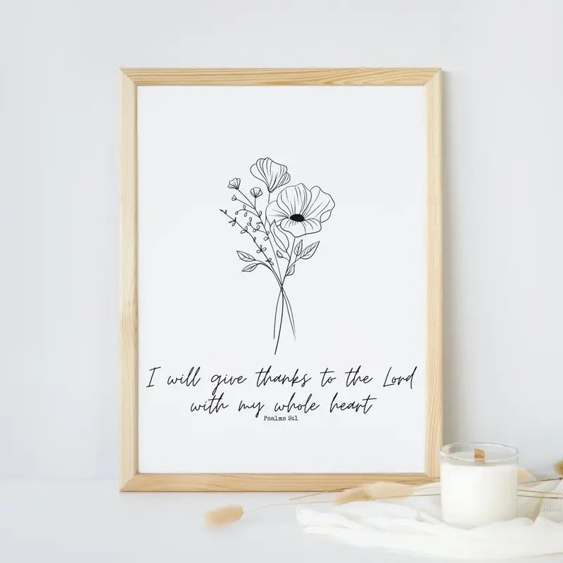 Thankful, Bible Verse Wall Art, Inspirational Art, Gifts For Girls Teens Her Bedroom Wall Decor, Poster Prints No Frame,...