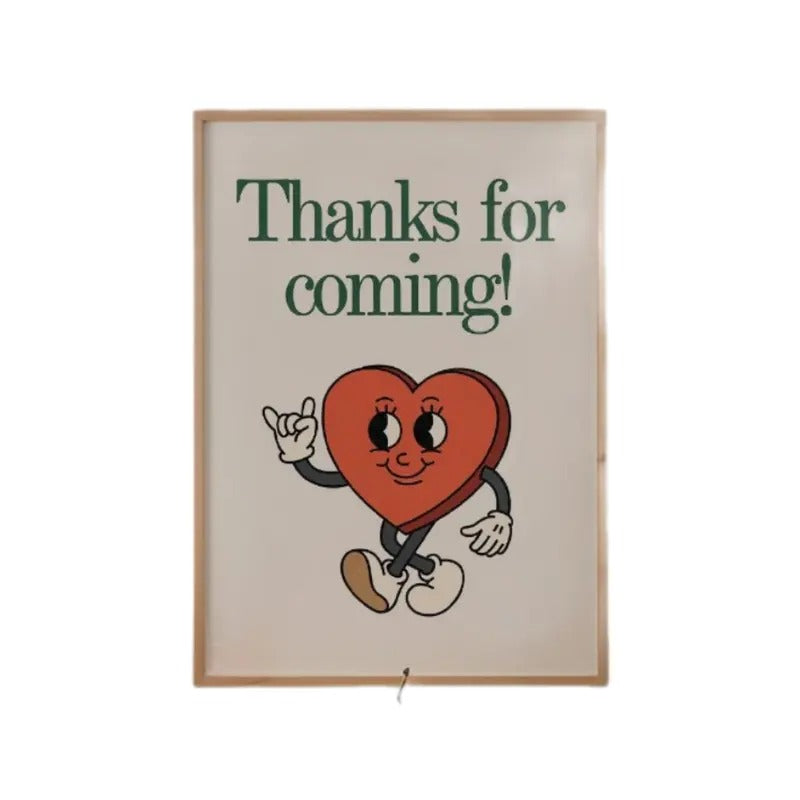 Thanks For Coming Poster, Hospitality Print, Guest Room Wall Art, Vintage Cartoon Art, Gifts For Family Besties Wall...
