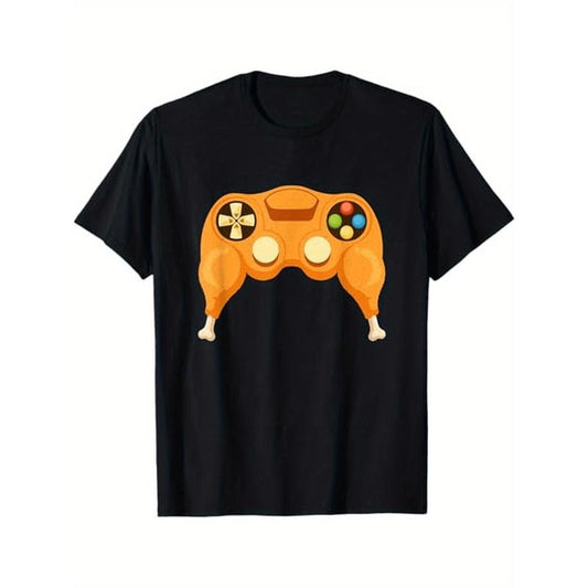 Thanksgiving Gamer Turkey Controller Video Gamer Boys Girls T-Shirt Halloween Thanksgiving Christmas Gifts for Men Women Friends Family, S-XXXL, Black made in usa