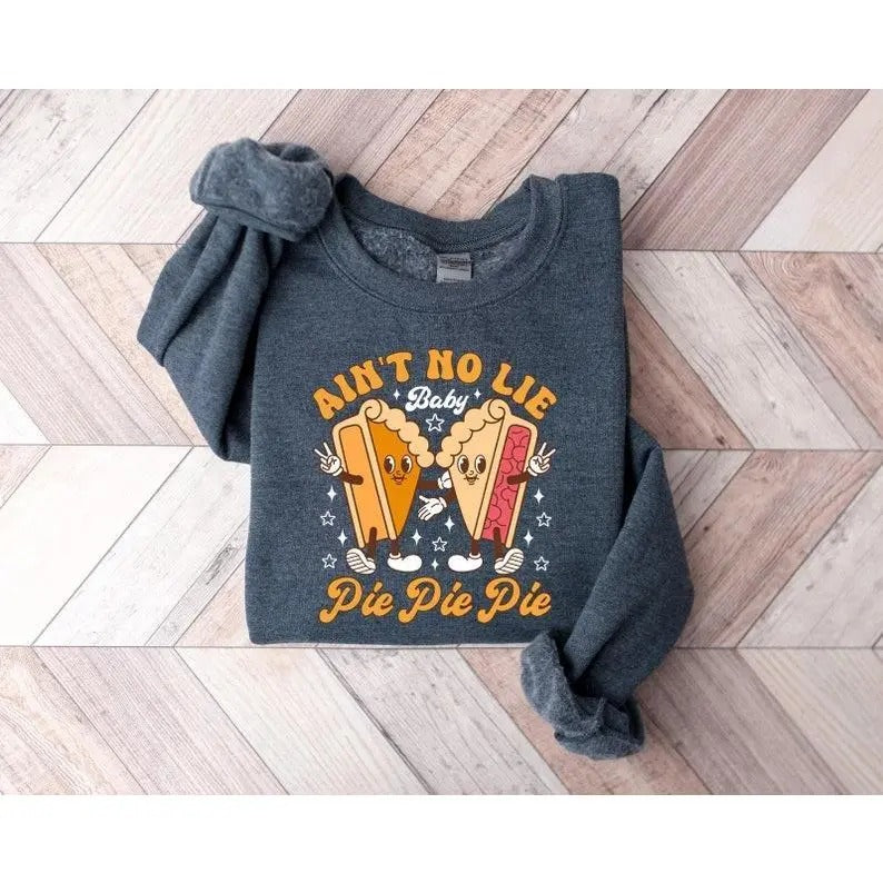 Thanksgiving Pie Sweatshirt, Thanksgiving Cherry Pie Shirt, Pumpkin Pie Sweatshirt, Thanksgiving Gifts Hoodie | DripVista.com