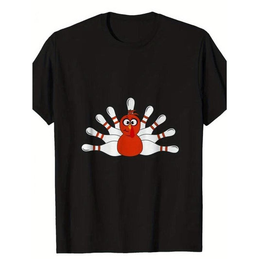 Thanksgiving Printing, Men's Cotton Turkey Pattern T-shirt, Casual Short Sleeve round Neck Game T-shirt, Men's Outdoor T-shirt made in usa style 02
