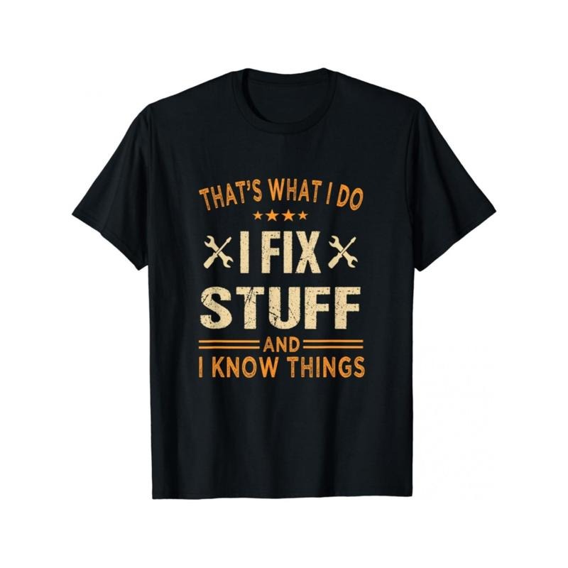 That'WB shield What Swoosh Red plumber brand Swoosh Fix Stuff & Know Things Graphic T-Shirt
