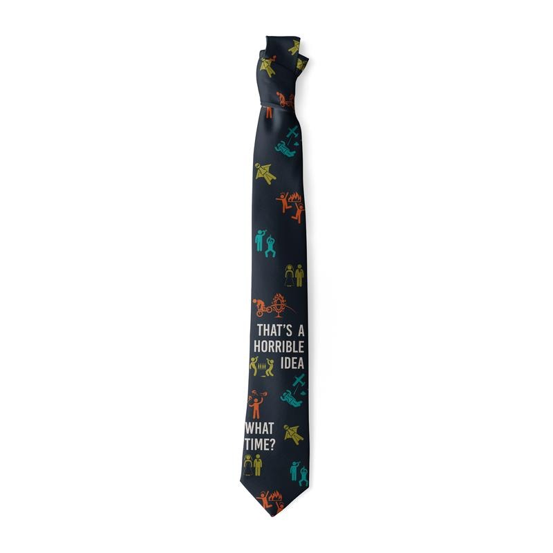 That's A Horrible Idea What Time Necktie Funny Neckties for Men Sarcastic Tie Novelty Ties for Men Funny Ties T-Shirts,...