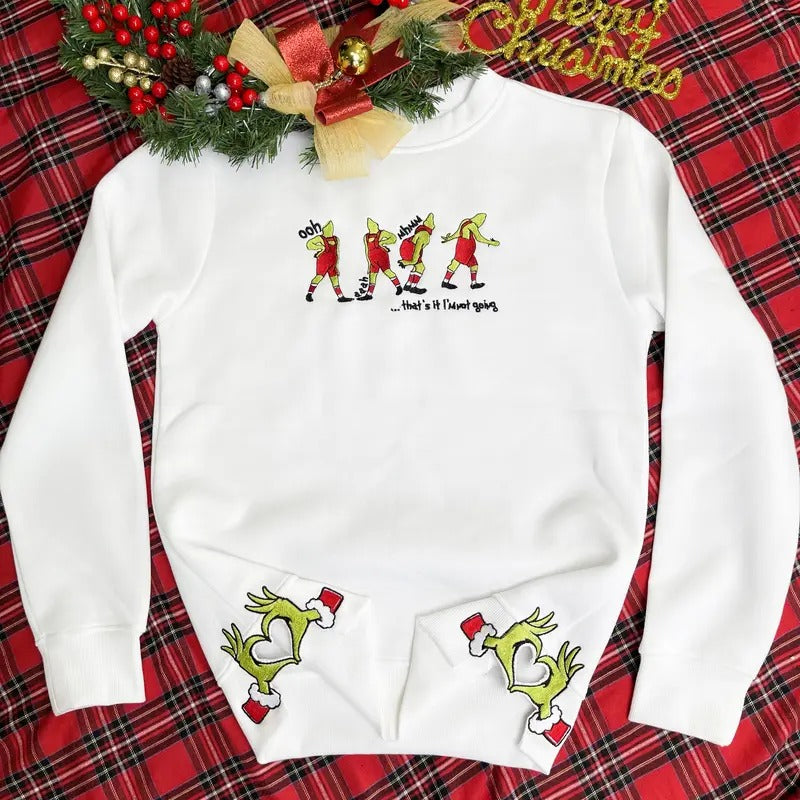 That's It I'm Not Going Sidebow Embroidered Sweatshirt, Funny Character Christmas Embroidered Shirt