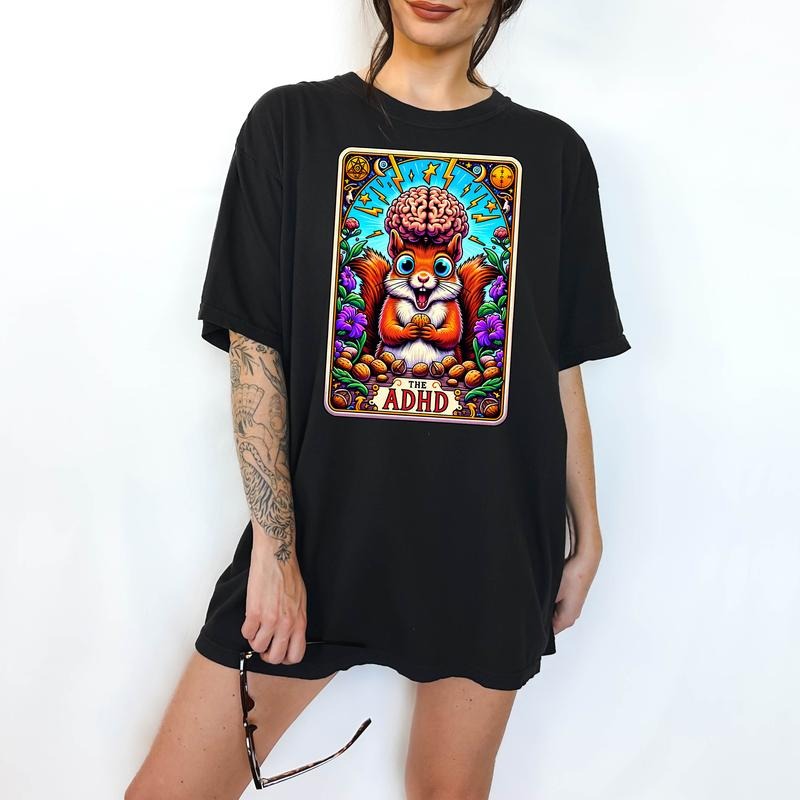 The ADHD - T-Shirt, Unisex T-Shirt, Funny Graphic Tarot Tee, Comfortable Shirt, Dark Humor