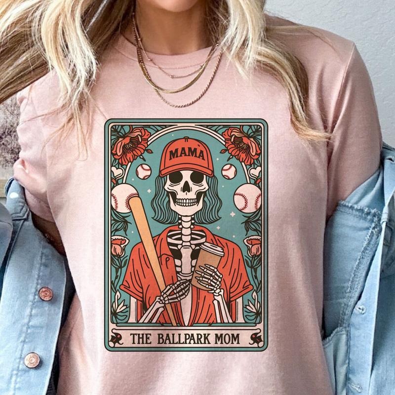 The Ballpark Mom Tarot Tee Baseball Skull Tarot Tee Sports Baseball Mom Tshirt Crime Show Junkie Tarot Tee. Hoodie,...
