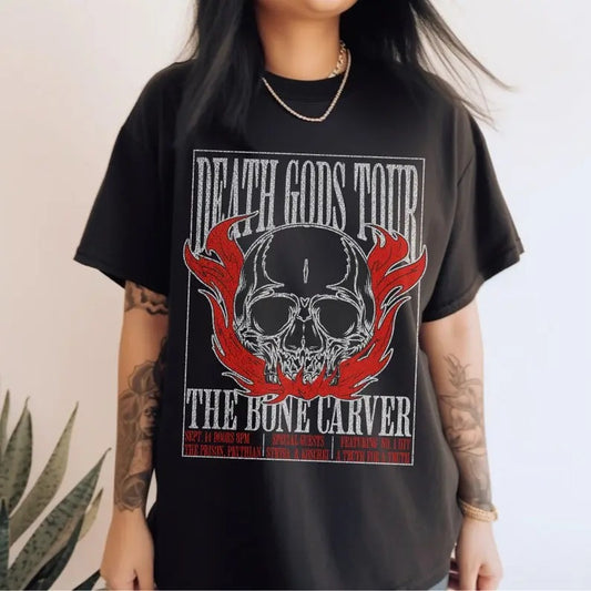 The Bone Carver Distressed Band Tee ACOTAR Shirt LICENSED Sarah J Maas Merch Book Swag Throne Of Glass Crescent City Merch Acotar Merch