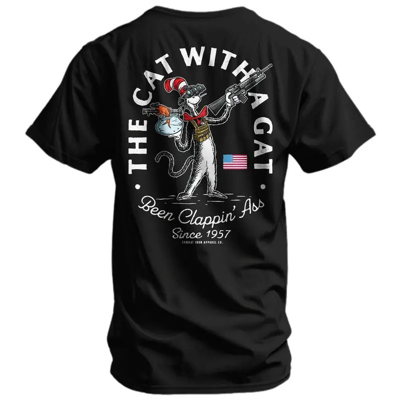 The Cat With A Gat Remix Men's T-Shirt Hoodie, Sweatshirt | DripVista.com