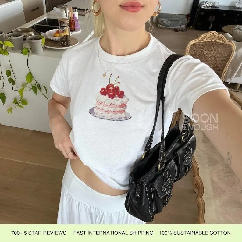 The Cure Shirt, Woman's Organic baby tee, cute y2k shirts Collar Vintage