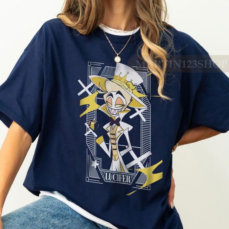 The Dark Allure Of Hazbin Hotel With Lucifer Iv T-Shirt, Animated Series, Hazbin Hotel Characters, Shirts For Women, Shirts For Men