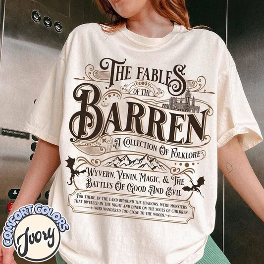The Fables of the Barren Shirt, Violet Sorrengail Shirt, Fourth Wing, Onyx Storm, Iron Flame, Fantasy Romance, Bookish Shirt