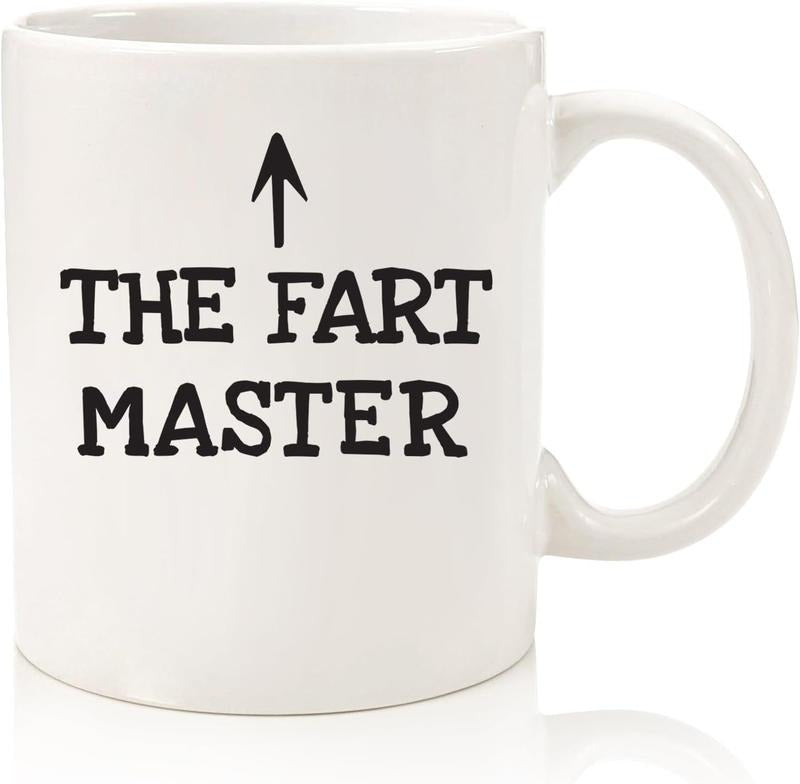 The Fart Master Funny Coffee Mug - Gag Birthday Gifts for Men, Dad, Women - Unique Dad Gift Idea from Son