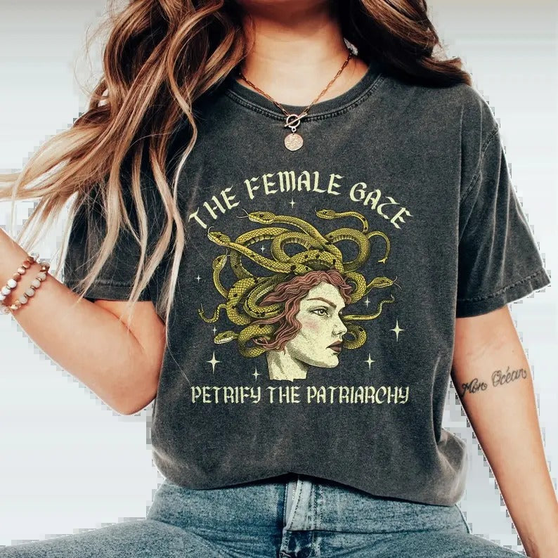 The Fema.le Ga.ze Shirt, Petri.fy the Patriar.chy Shirt, Feminist Women's Rights, throne of glass book merch