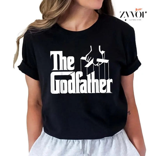The Godfather Tee Casual Style Crew Neck Short Sleeve T-Shirt Tops Trendy for Unisex, Perfect Gift