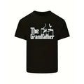 The Grandfather Letter Print Men's 100% Cotton Short Sleeve Print Crew Neck Graphic Print T-Shirt For Men - Breathable, Casual Wear For Summer Outdoor Activities - Regular Fit, Patterned, Knit Fabric made in usa