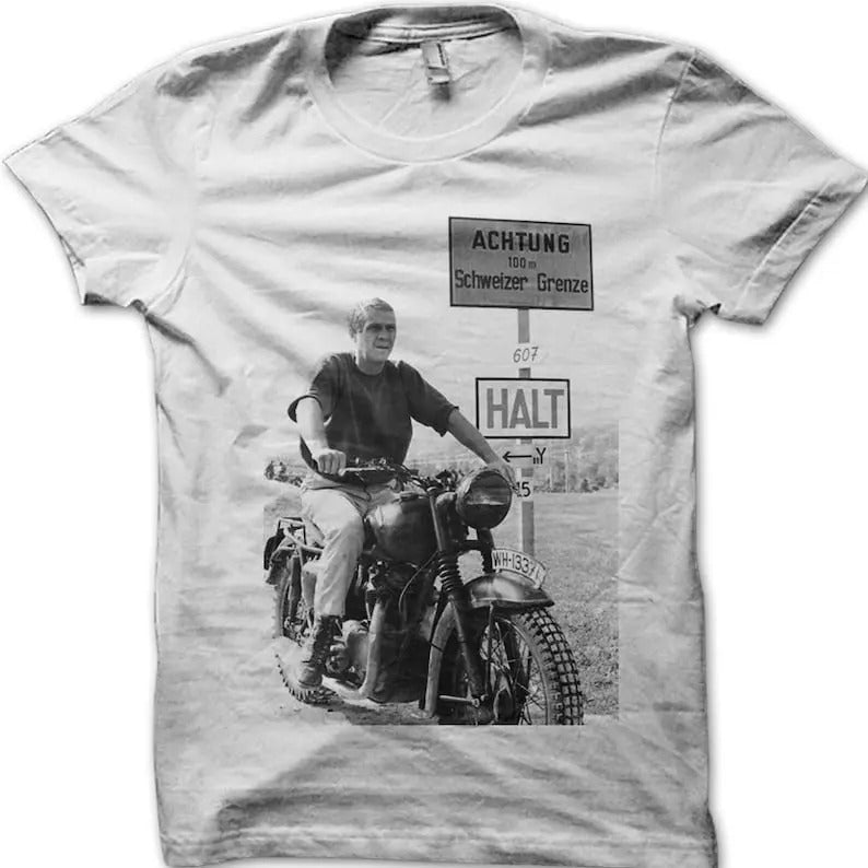 The Great Escape Vintage Classic Biker Motorcycle printed t-shirt