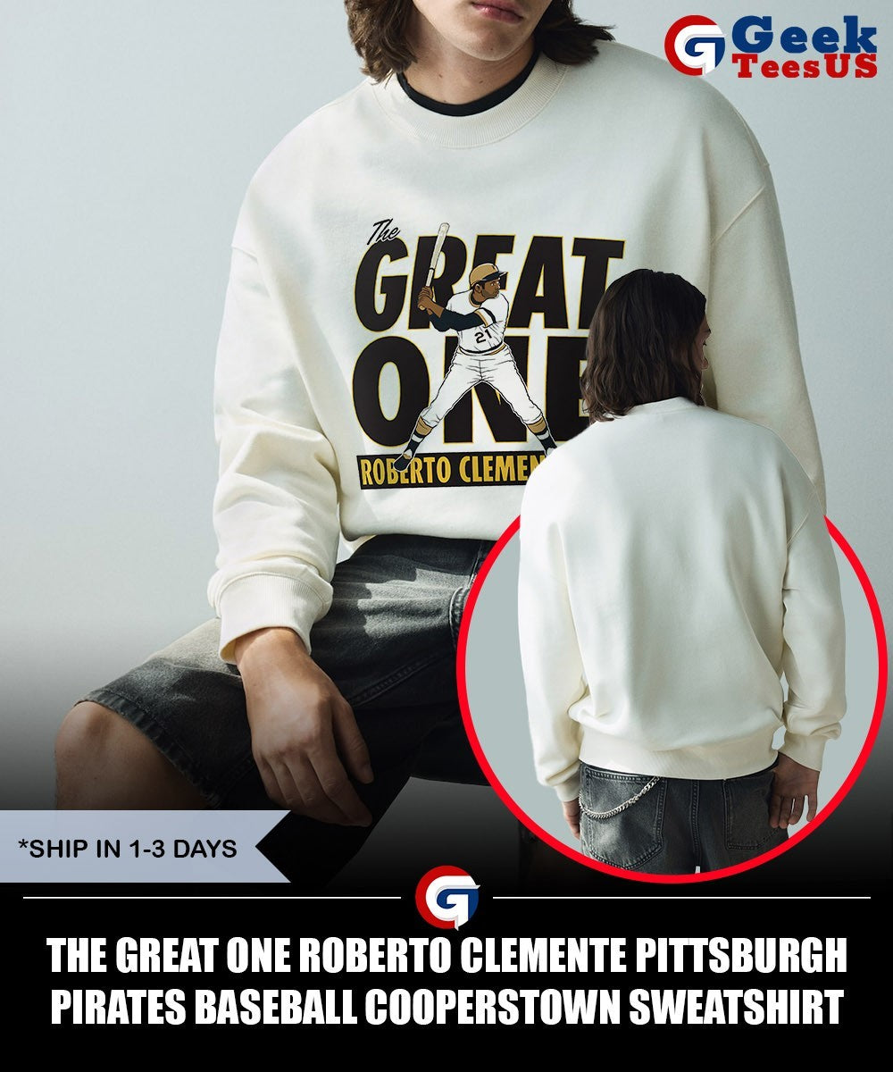 The Great One Roberto Clemente Pittsburgh Pirates baseball Cooperstown shirt