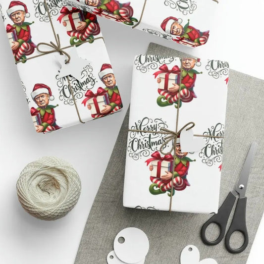 The Great Trump Elf Gift Wrap Merry Christmas Gift Wrap Elf Trump 2024 Trump Wrapping Paper Trump Christmas Funny Gift Wrap MAGA Trump
